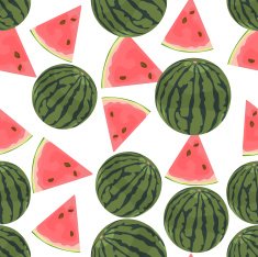 Seamless colorful background made of watermelon in flat design