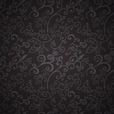Seamless black floral pattern N2
