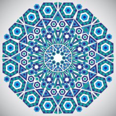 Decorative design of circle template in traditional oriental sty