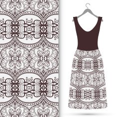 Fashion seamless geometric pattern women's lace dress on a hanger N2