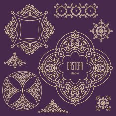 Vector set with decorative monogram for design template