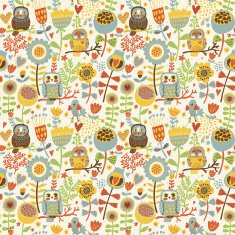Owls in flowers
