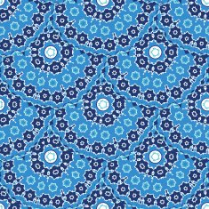 Blue arabic seamless pattern