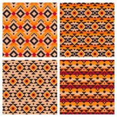 Geometric ethnic aztec mexican seamless patterns