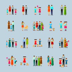 family concept icons set