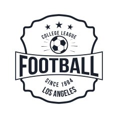 Soccer Football Typography Badge Design Element N3
