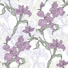 Seamless pattern with flowers iris