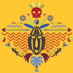 African Abstract Tribal Illustration N7
