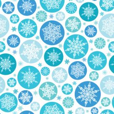 Round Snowflakes Seamless Pattern Background N2