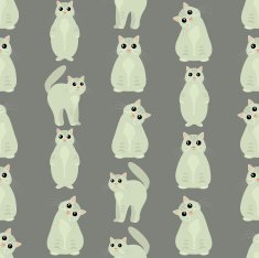 Seamless colorful background made of cats in different poses N2