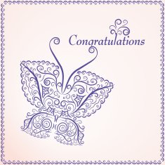 Invitation vintage card with floral elements N4