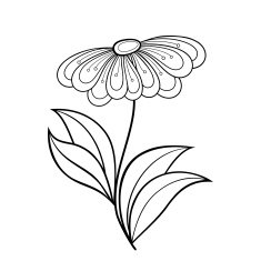 Vector Beautiful Decorative Contour Flower
