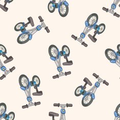 transportation bike cartoon seamless pattern background