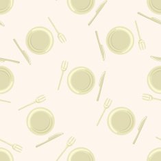 tableware cartoon seamless pattern background