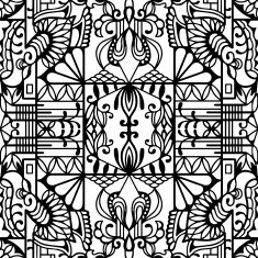 Black and white seamless texture Vector geometric pattern N31