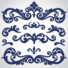 Vector set with ornament in Victorian style