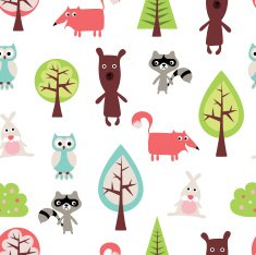 seamless background with cute animals