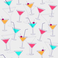 pattern with cocktails