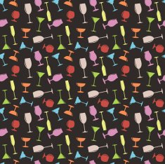 Seamless Glasses Party Time Pattern