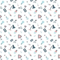electrical appliances and light bulbs pattern