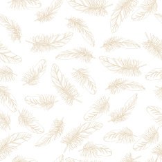 white pattern with beige feathers