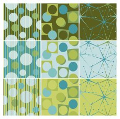 Retro seamless tiles in aqua green and brown N2
