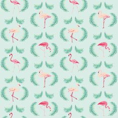 Flamingo Bird Background - Retro seamless pattern