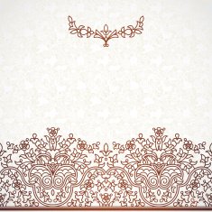 Vector floral border in Eastern style N5