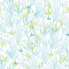 Blue Bamboo Leaves Seamless Pattern Background