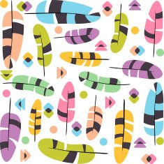 Light feathers seamless pattern N2