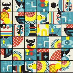 Abstract monsters pattern