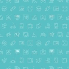 Game line icon pattern set