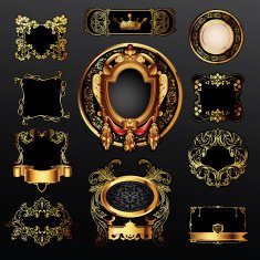 vector set of labels with gold elements