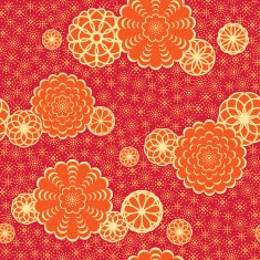 Japan pattern with flowers