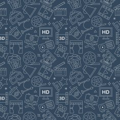 movie line icon pattern set N2