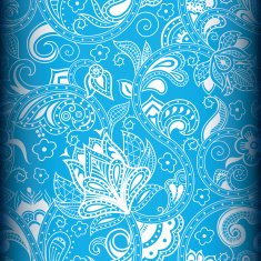 Blue Floral Pattern N8