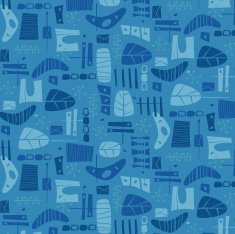 Blue Cheeseplant Pattern