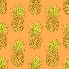 Sketch tasty pineapple in vintage style