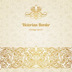 Vector vintage border in Victorian style N2