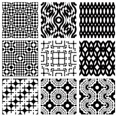Set of monochrome seamless patterns