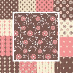 Elegant seamless patterns in pink and brown colors