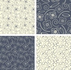 abstract floral pattern set