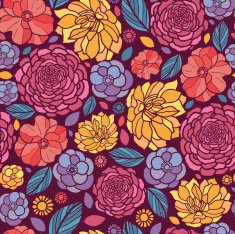 Vibrant Garden Floral Seamless Pattern Background