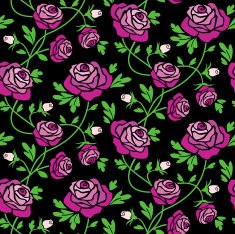 Roses tile at black