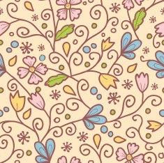 Folk Garden seamless pattern