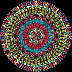 Colorful ethnicity round ornament mosaic vector background
