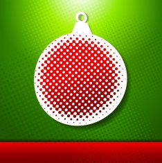 Christmas and New year holidays vector card with ball