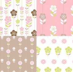 Pretty Retro floral pattern set