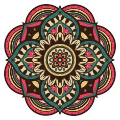 multicolored vector mandala in retro style