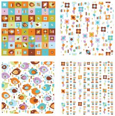 Seamless cute patterns for spring design